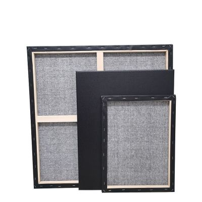 Professional Black Blank Black Stretch Canvas Art Black 280 grams Stretch Canvas for Painting, Acrylic Pouring, Oil Paint