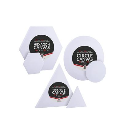 100% Cotton Pre-Stretched Canvas Round Triangle Hexagon Canvas Perfect for acrylic pouring, acrylic or oil painting