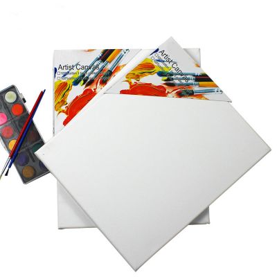 Art high quality 280g white mini stretched canvas for kids painting
