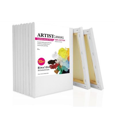 OEM 12X18 inch 100% cotton paulownia wood acid free stretched canvas