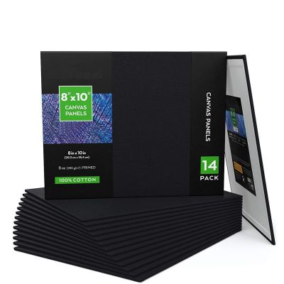 100% Cotton Acid-Free 8x10 inch Black Canvas Panels For Acrylic Oil Tempera Painting