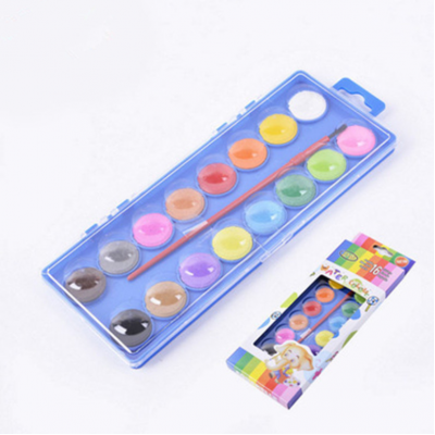 Factory Wholesale Solid Watercolor Gouache Paint 16 Color Children's Drawing Pigment Art Supplies Set