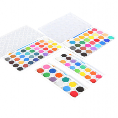 12/16/28/36 Colors Portable Solid Watercolor Paint Set Water Color Brush Pen For Child Painting Art Supplies