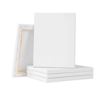 Art 8x10 Inch White Blank Canvas Full Cotton Primed 10pcs Stretched Canvas for Acrylic Oil Painting