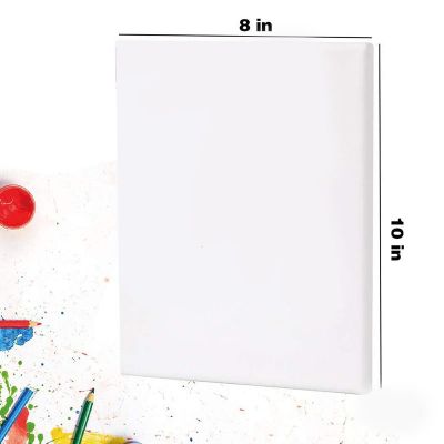 Art Triple Primed 8x10 Inch Single Piece Stretched Canvas for Gouache Acrylic Oil Paint Painting