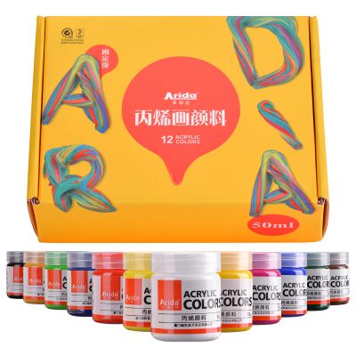 Hot Saling 50 ML Bottle Package Acrylic Paint Set 12 Colours Used in Arts and Crafts