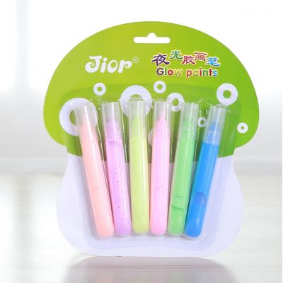 Wholesale 3D Permanent 6pcs 10ml glow textile paint fabric paint