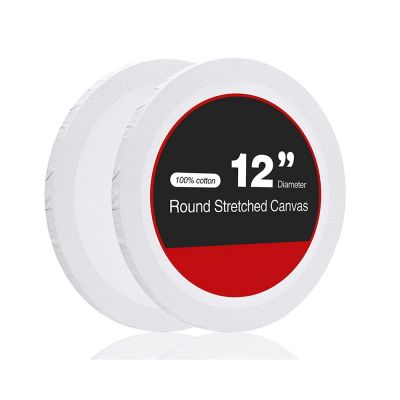 Art Professional Quality Acid-Free Round Blank Stretched Canvas Frame For Oil Acrylic Watercolor Painting