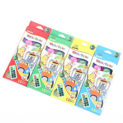 12 Colors Watercolor Paint Set with Paint Brushes for Kids and Adults Washable Paint for Classroom Kindergarten Art Activities