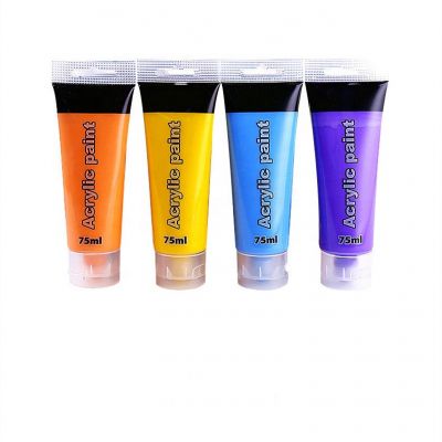 75ML Acrylic Paint Non Toxic Soft Plastic Tubes Pigment Paints for Canvas Wood Clay Fabric Ceramic Crafts for Kids and Adults