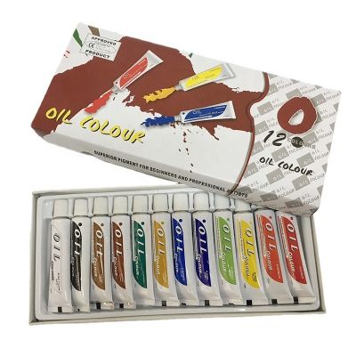 Professional 12 Colors 12ml Tubes Art Oil Paint Set Rich Vivid Colors for Artists Students Beginners Canvas Portrait Painting