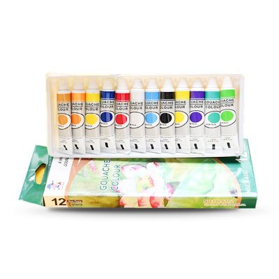 Wholesale Gouache Paints 12ml 12 Colors Tube for Artist Drawing Non-toxic Eco-friendly Pigments