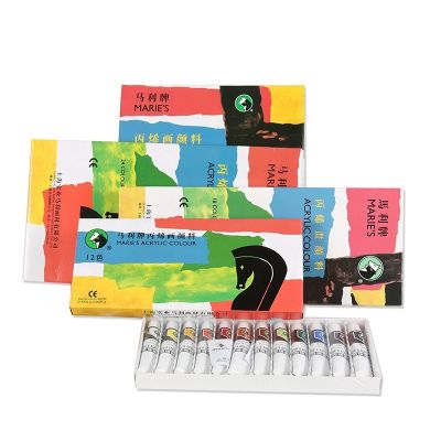 Marie's 12ml Acrylic Color Paint Set 12/18/24/36colors Hand Paints Wall Paints Pigment for Artist Students Painting