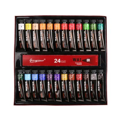 Watercolor Paint Set of 24 Colors/Tubes 24 x 12ml/0.4 oz Rich Pigments Vibrant Non Toxic Water Color Paints for Artist