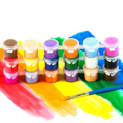 3ml 6colors Kids Drawing DIY Acrylic Paint Water brush Pigment Set for Clothing Textile Fabric Paper Bamboo Leather