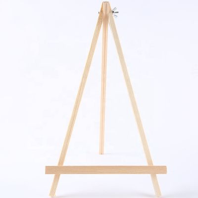 Wholesale Kids Mini Canvas and Natural Wood Easel Set for Art Painting Drawing Craft Wedding Supply 20*25cm