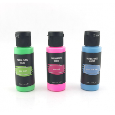 Acrylic pouring paint 60ml bottles pre-mixed high flow liquid acrylic paint for canvas wood stone ideal for artwork DIY projects