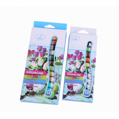 12 ml 12 colors aluminum tube gouache color paint gouache pigment set formaldehyde free for artist and kids