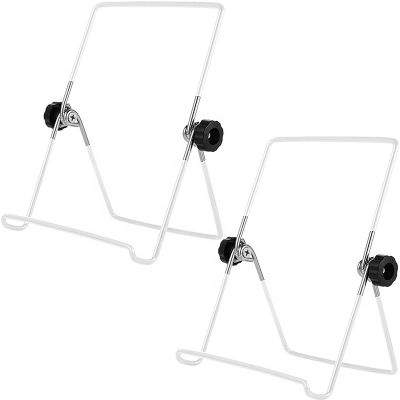 Adjustable White Plate Stand Easel Picture Frame Stand Foldable Tablet Iron Display Holder Stand for Displaying Photos Plates