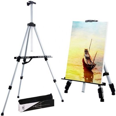 Portable Art Metal Sketch Aluminum Easel Stand with Cloth Bag Foldable Travel Easel for Artist Painting Display Art Supplies