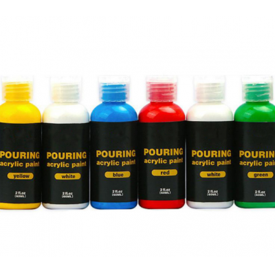 Pouring acrylic paint 12 colors pre-mixed high flow & ready to pour 60 ml bottles multi-purpose paints for canvas & paper rocks