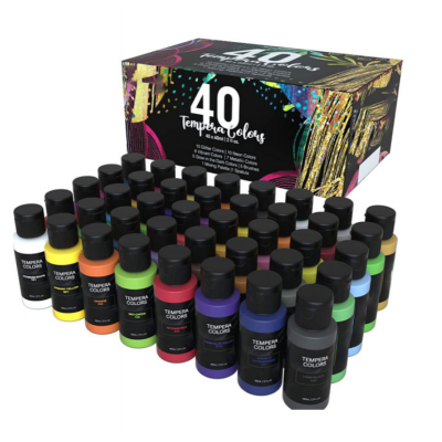 Amazon art supplies 2 ounce 60 ml bottle washable tempera paint liquid finger poster art drawing paint for artist