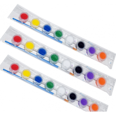 3ml 8 strips paint with 1 pc plastic brush for paint cups party supplies basics acrylic paint containers with lids