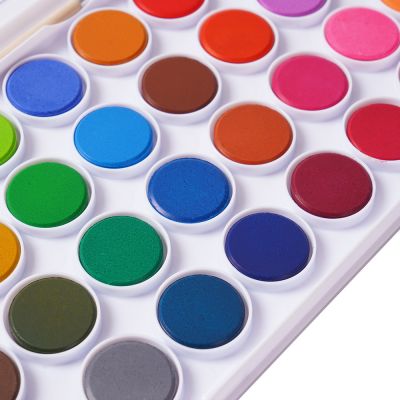 amazon hot selling 8/12/16/24/36/48 colors solid water color cake water color paint set with brush for diy art