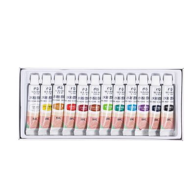 Gouache pigment set beginner painting 12 color kids' gouache painting set portable painting art pigment non-toxic