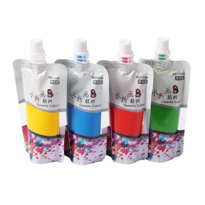 Wholesale Non-toxic and safe acrylic gouache paint 200ml with supplement bag washable Gouache pigment painting supplement