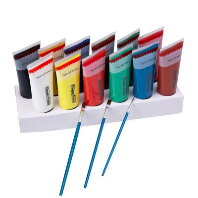 Wholesale DIY Professional children craft art pigment Finger paint 12 colors set 75ml tube Tempera Paint Set with high quality