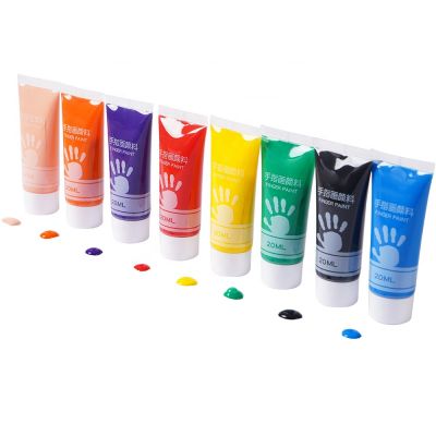 Non toxic safe acrylic colour paint for children wholesales 20ml 12 colors washable finger paint set the best gift for baby