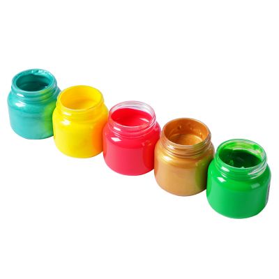 50ml Neon waterproof Fabric Paints Set of 48 Colors for Textile, Fabric, T-Shirt, Canvas Wood washable 3d acrylic metallic paint