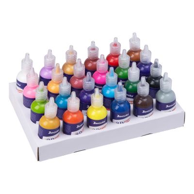 Amazon hot sale puffy paint 3D permanent fabric paint textile acrylic washable 30 ml 24 colors children's gift set DIY art