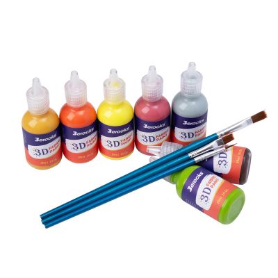 OEM fluffy painting 3D permanent fabric paint textile acrylic washable 30 ml 24 colors children's gift set DIY arts