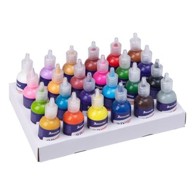 OEM fluffy paint 3D permanent fabric paint textile acrylic washable 30 ml 24 colors children's gift set DIY art