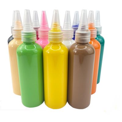 Wholesale non-toxic Acrylic paint leather paint bottles in a variety of capacity textile dye silk fabric paint set