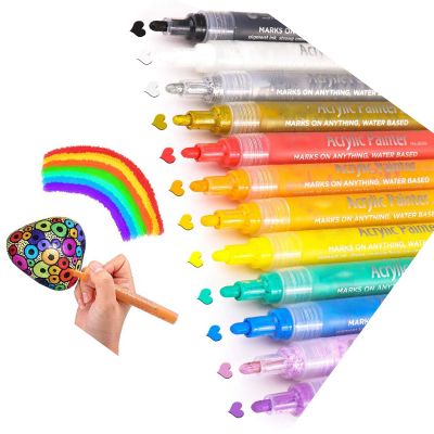 Acrylic paint Pen Paint marker set 12 colors suitable for DIY craft rock painting supplies