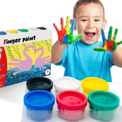 Children's finger paint non-toxic washable 6 bright color painting children's DIY crafts painting school painting supplies