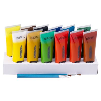 Amazon Hot Selling 75ml 12 Colors tube DIY Art Acrylic Paint Set Non-Toxic Waterproof Permanent for Beginner children gift