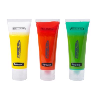 Amazon Hot Selling 75ml 12 Colors tube Non-Toxic Waterproof Permanent DIY Art Acrylic Paint Set for Beginner children gift