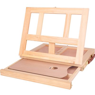 Falling in Art Beechwood Tabletop Easel Set with 12 Tubes Acrylic Paints 24 Pieces Artist Acrylic Painting Set Tools Kit