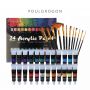 Vivid professional good coverage 24 colors non-toxic 12ml acrylic paint packed with Aluminum tube for artists