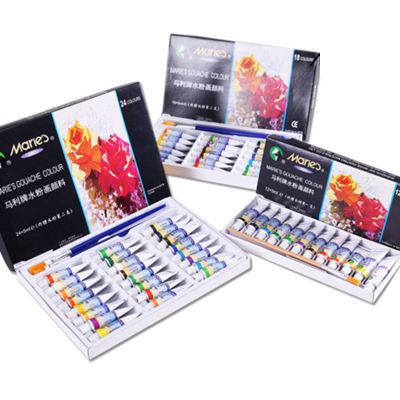 Marie's 5/12ml 12/18/24/36 colors Aluminum Tube Gouache Colour Paint Set