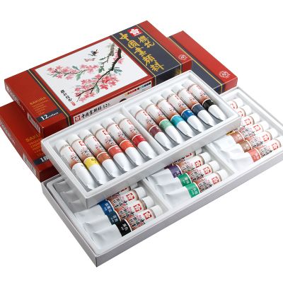 Sakura 12ml 12/18/24 colours wholesale Professional Aluminum Tube chinese paint Set for artist painting