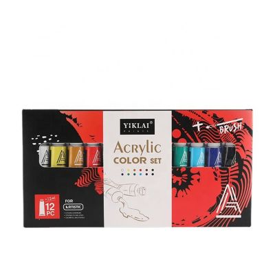 Factory Supply portable 12 Color 12 ML Aluminum Tube Acrylic Paint