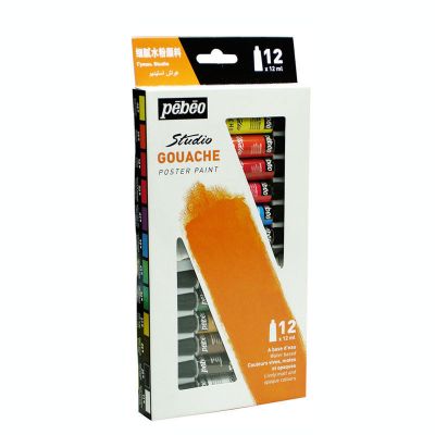 Pebeo 12 colours 12ml wholesale artist professional aluminium tube studio gouache paint set for beginner