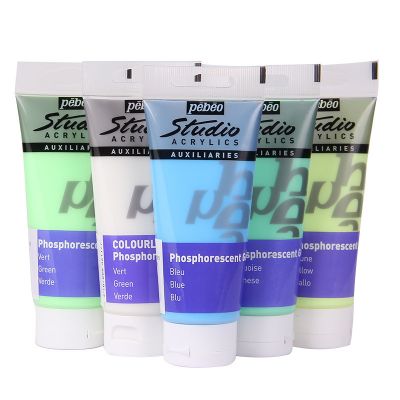 Pebeo 5 color 100ml phosphorescent acrylic fluorescent acrylic artistic paint color pigment for art painting