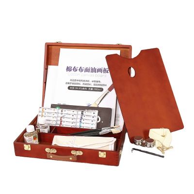Multi-Function Painting Box Wooden Red Beech Wood Oiled Box