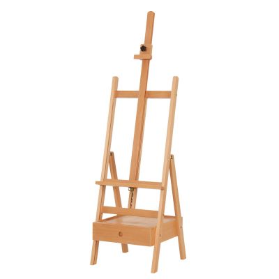 Extra Large Wooden H-Frame Studio Easel with Artist Storage Drawer Shelf 86